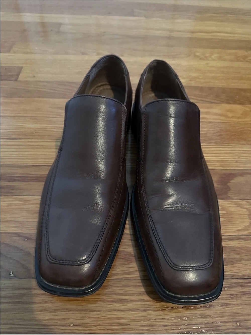 Men's Brown Leather Slip-On Dress Shoes Johnson and Murphy 10.5